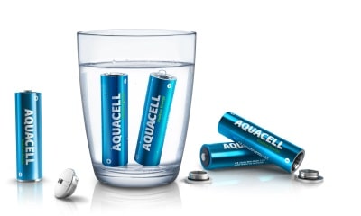 Une pile qui s'active dans l’eau