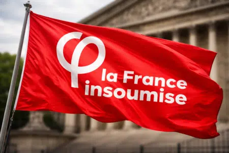 Drapeau De La France Insoumise En Vol