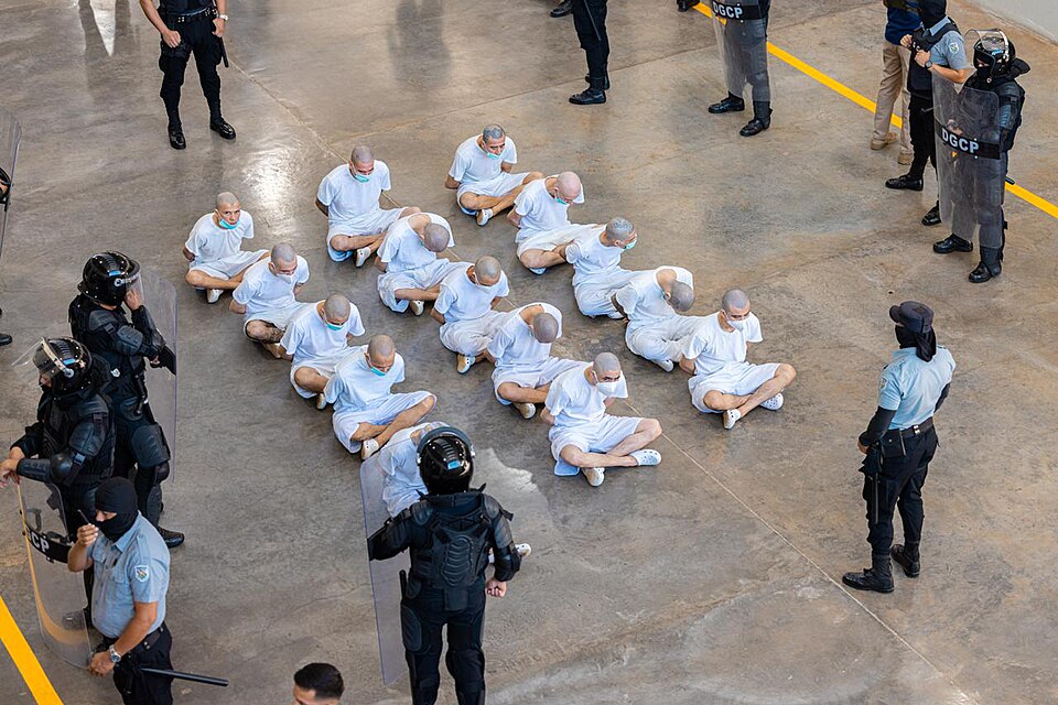 José Antonio Kast's Visit To The Terrorism Confinement Center (cecot28)