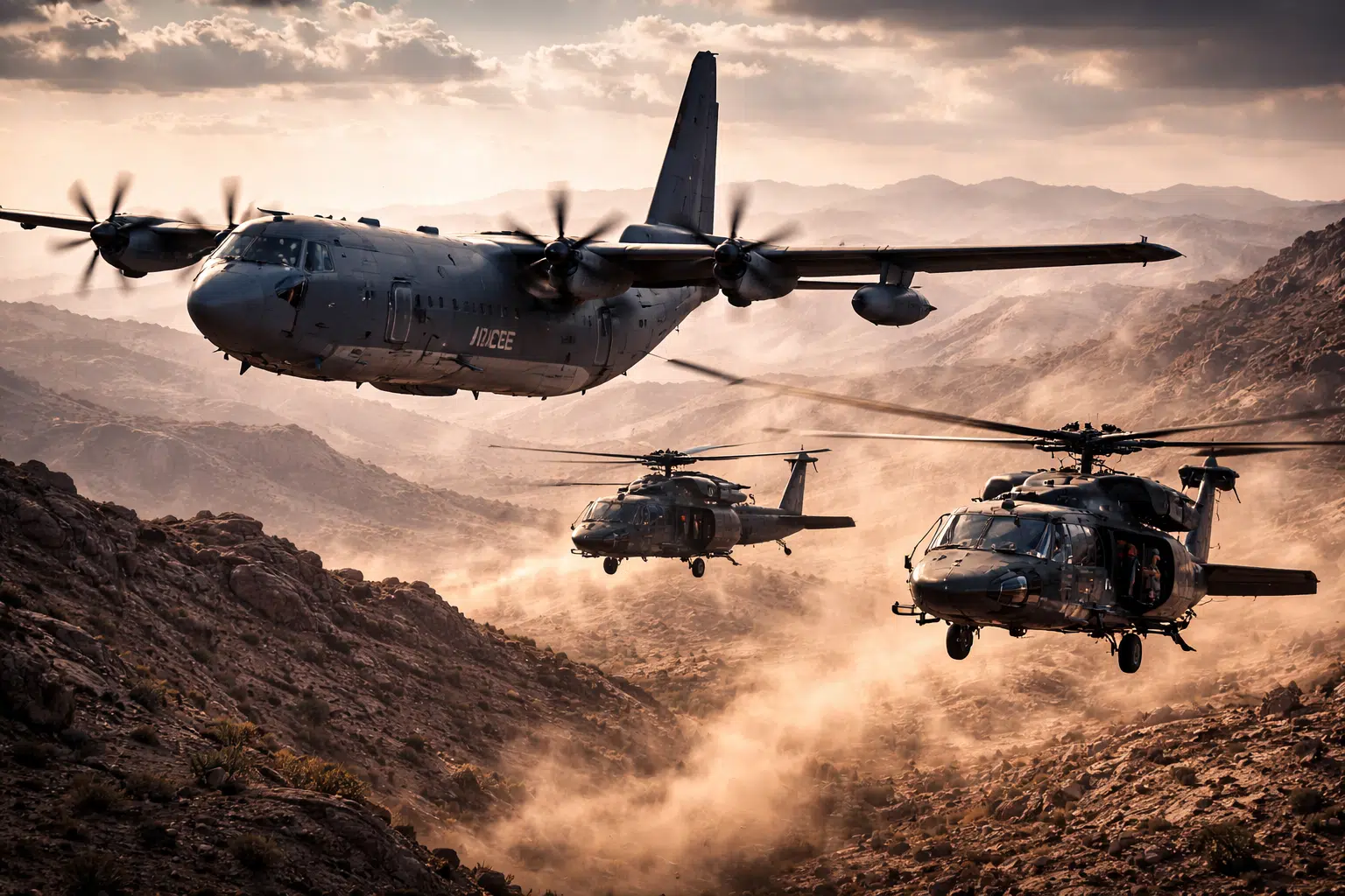 Mission Aérienne Au Crépuscule