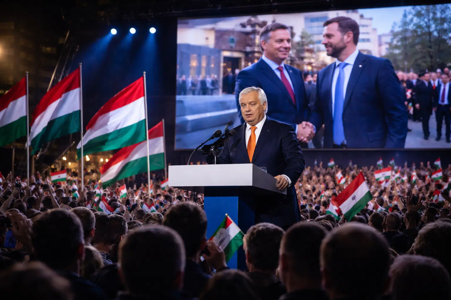 Rassemblement Politique Nocturne à Budapest