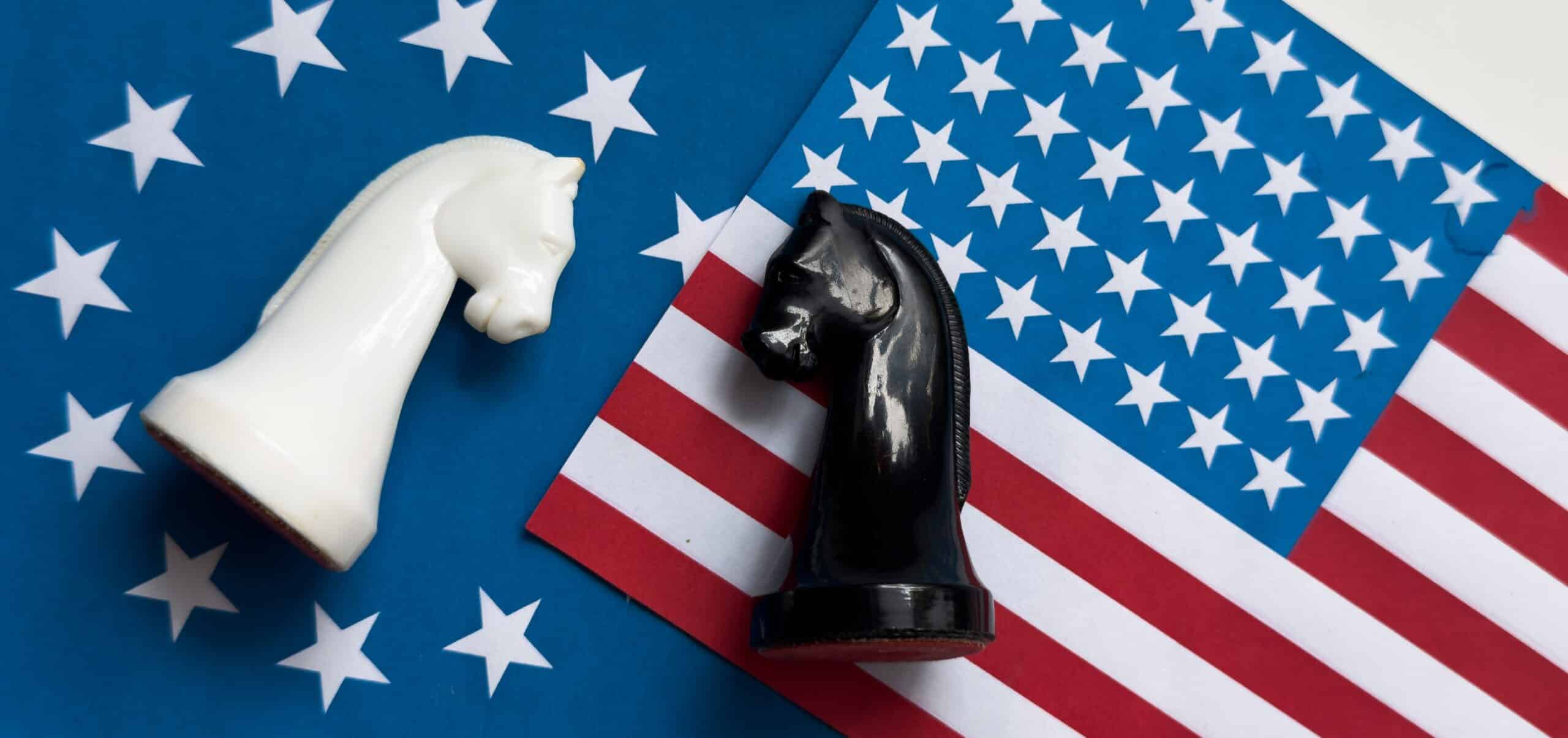 Usa,flag,and,eu,flag,print,screen,on,two,pawn