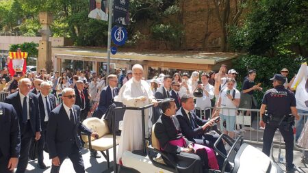 Pope Leo Xiv Blessing The Crowd At Montserrat, 10 June 2026